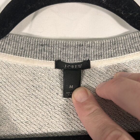 J. Crew Sweater Men's Medium Grey Crew Neck Long Sleeve Cotton Blend Pullover - Picture 4 of 10